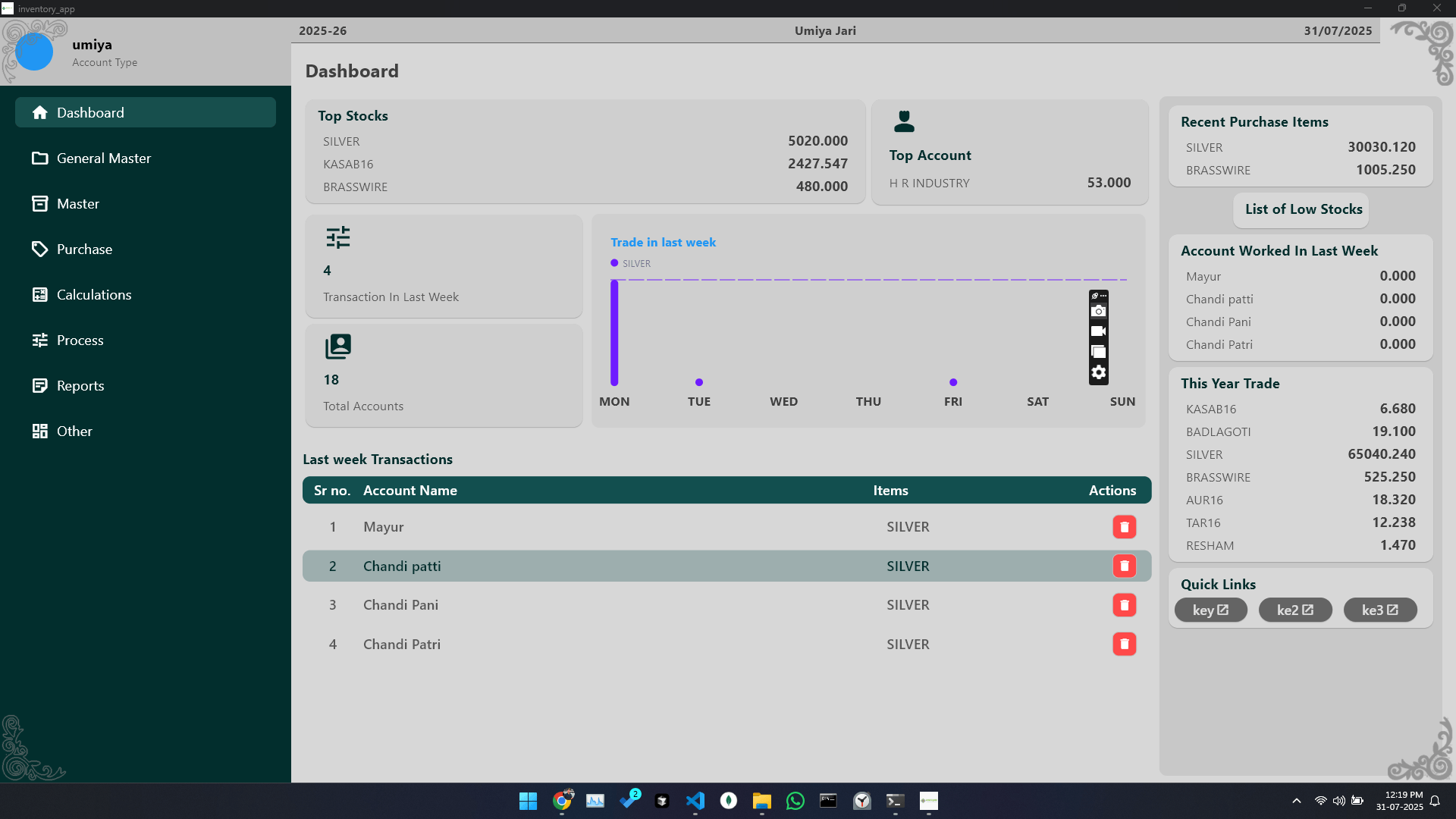 Umiya Jari Inventory System